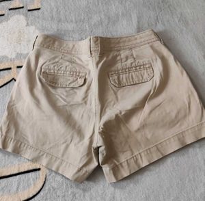 Beige Cotton Shorts