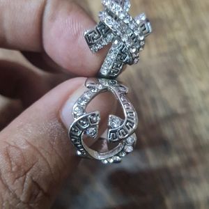Two silver plated zirconia Rings
