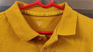 Yellow Streachtable Polo Neck T Shirt