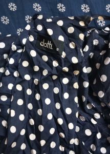 💙 Dotti Navy Blue Polka Dot High-Low Dress | XS �