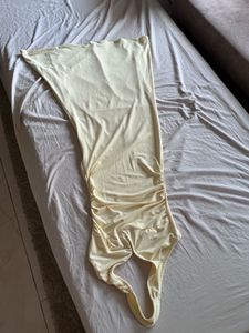 Sleek Yellow Halter Maxi Dress