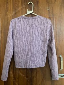 Lilac Textured Long Sleeve Top