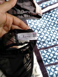 Clovia Mesh Lace Bralette and Panty Set