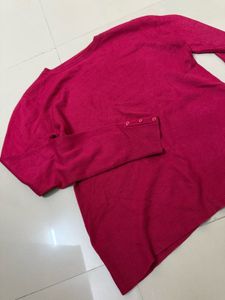 Vibrant Pink Crew Neck Sweater