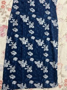 Navy Blue Floral Print Dress