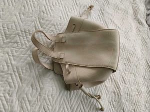 Stylish Cream Textured Hobo Bag