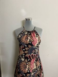 Boho Print Halter Neck Mini Dress