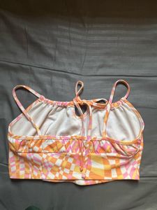 Retro Print Tie-Front Crop Top - FREE SHIPPING!!