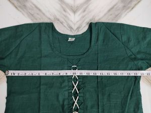 Green Kurta Set with Tassel Detail