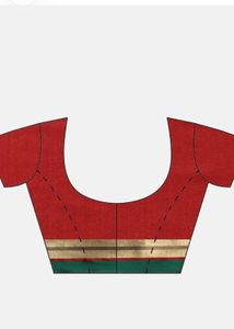 Beautiful Red Saree with Green Border