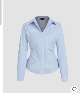Light Blue Striped Button-Up Shirt