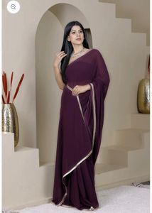 Deep Mauve Georgette Saree