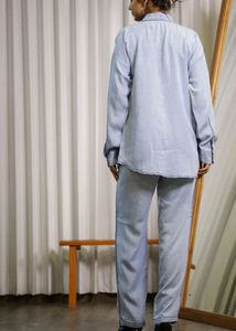 Airport Look Light Blue Denim Co-ord Set