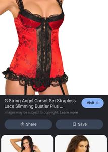 Red &amp; Black Lace Corset Top