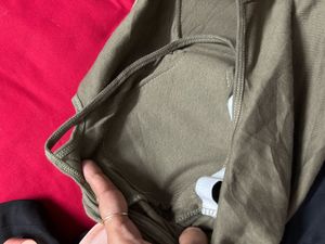 Olive Green One-Shoulder Graphic Top
