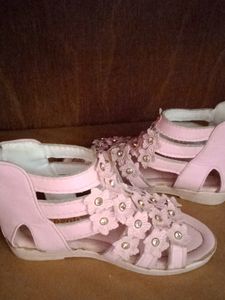 Pink flower foot wear
