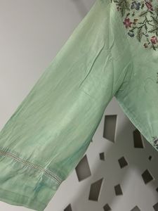 Beautifully Embroidered Mint Green Kurta Set