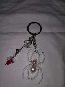 Beaded Spider Keychain Charm