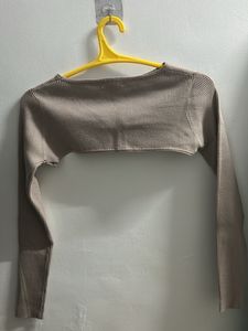 Ribbed Long Sleeve Crop Top