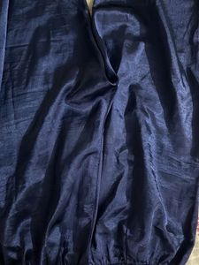Navy Blue Silk Palazzos