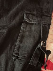 Black Wide Leg Cargo Pants