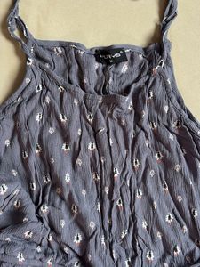 Boho Grey Romper with Tassels