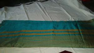 Beautiful Teal &amp; Gold Striped Saree