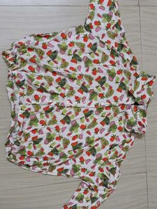 Fruity Print Button-Up Shirt
