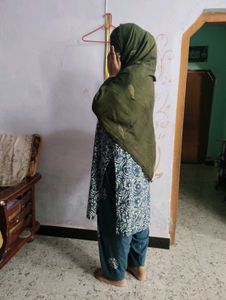 Elegant Olive Green Abaya dupatta