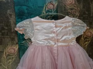 Girls Pink Sequin Party Frock with Tutu Skirt