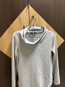 Grey Turtleneck Long Sleeve Top