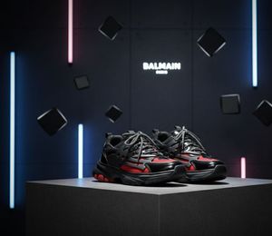 Balmain Red &amp; Black Sneakers