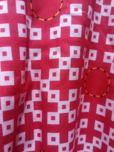 Vibrant Red Kurta with White Block Print
