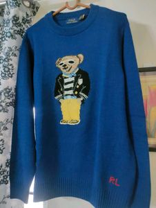 NEW Polo Ralph Lauren BLUE Bear Sweater