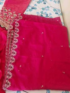 Pink Heavy kurti skirt dupatta set
