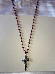 HANDMADE Gothic Rose Cross Necklace