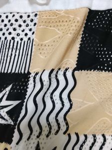 Chic White &amp; Patterned Mini Dress