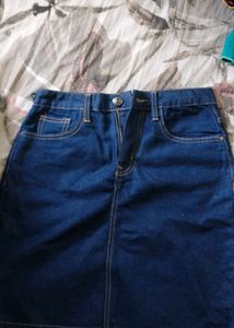 Dark Blue Denim Skirt