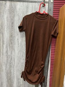 Brown Fitted Mini Dress