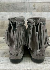 Gray Fringe Boots