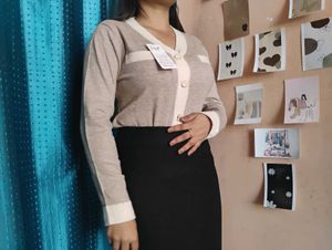 ❤️Free Delivery Elegant Tan Cardigan Sweater
