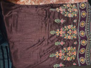 Elegant Orange and Brown Saree