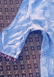 Light Blue Printed Kurta