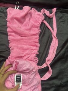 Pink Ruched Mini Dress