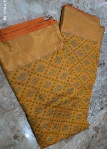 Beautiful Yellow Saree with Golden Border