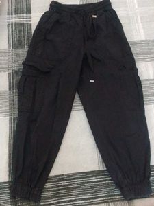 Black Cargo Style Jogger Pants girls