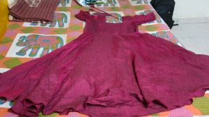 Vibrant Pink Ethnic Gown Frock