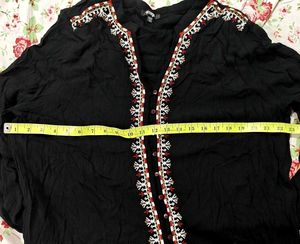 Embroidered Black Top &amp; Floral to