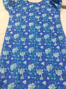 Blue Floral Print Kurta