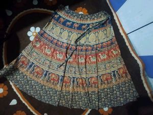 Bohemian Women Top With Jaipuri Print Skirt